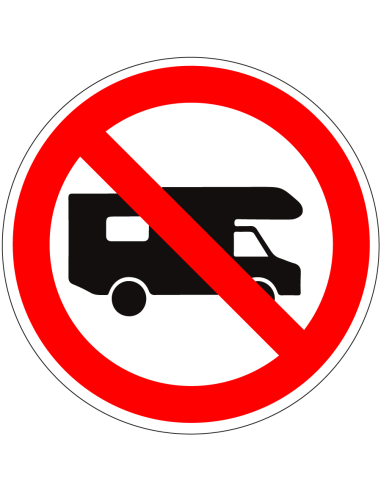 verkeersbord dat overnachten met camper verboden is op parkeerplaats